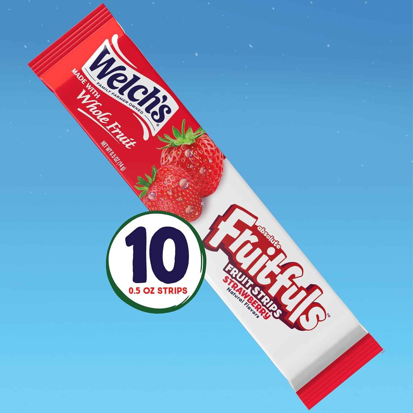 Welch's Absolute Fruitfuls Strawberry Strips – Desk Drawer Snack for Focused Workdays, Quick Sugar Boost Without the Crash