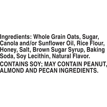 made with whole-grain oats and real honey; no artificial flavors, artificial colors, or high fructose corn syrup