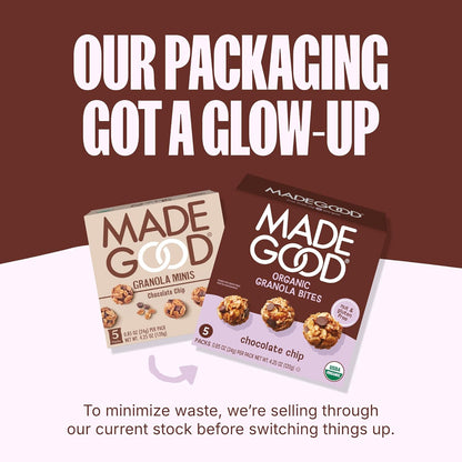 MadeGood Chocolate Chip Granola Bites – Nut-Free Facility Snack for Severe Allergy Households, Cross-Contamination Safe