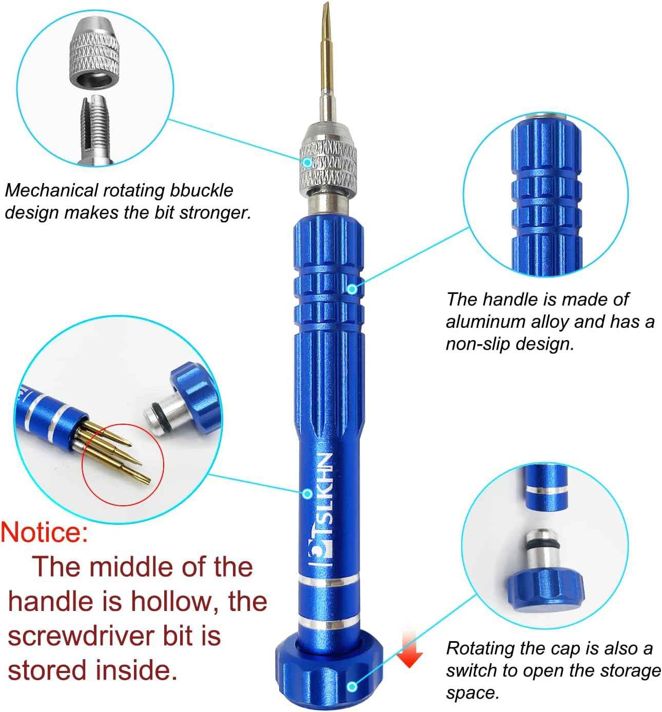PTSLKHN 5-in-1 Magnetic Precision Screwdriver – Pro Repair Tool for IT Technicians, Bench Techs, and Electronics Repair Workshops