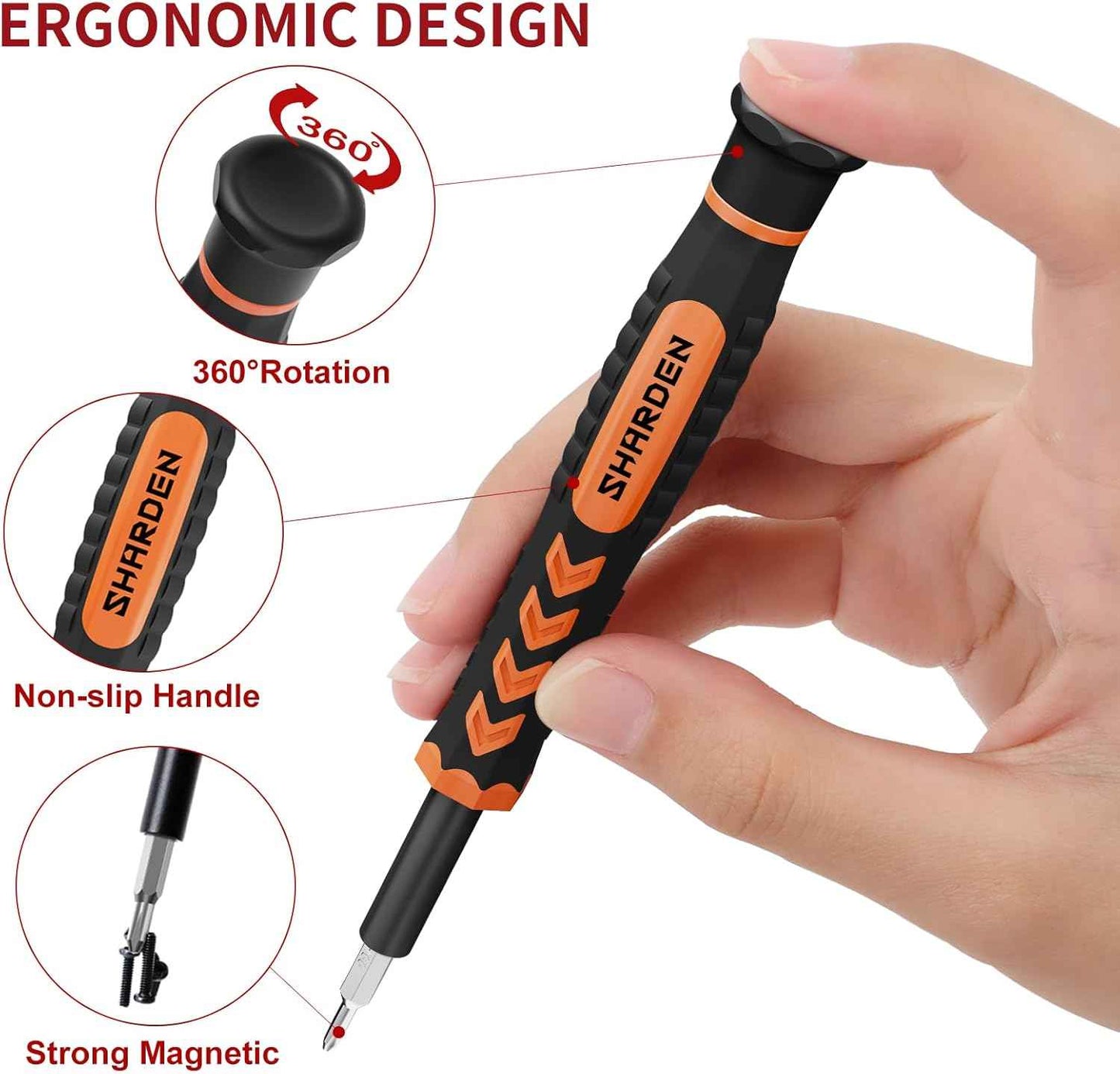 SHARDEN 58 in 1 Screwdriver Set – Home Workbench Repair Kit for Faster Phone and Laptop Fixes
