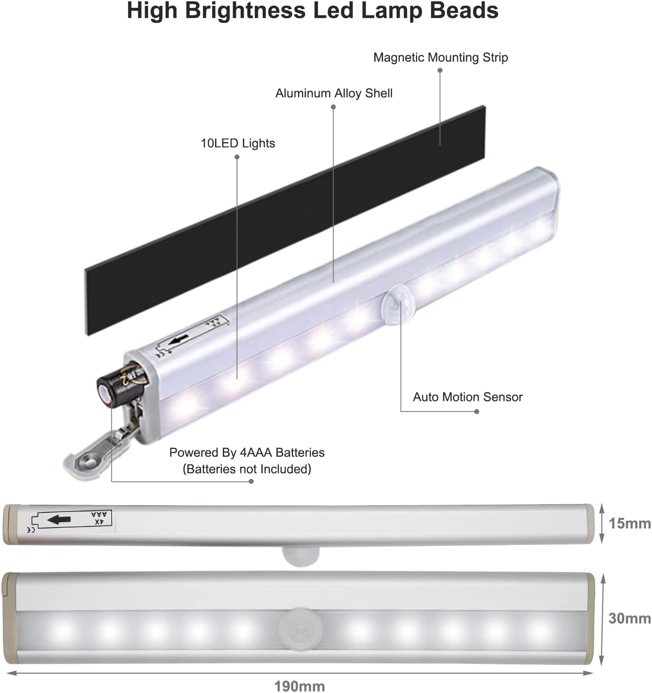 magnetic mounting strip with strong adhesive backing requiring no screws or drilling
