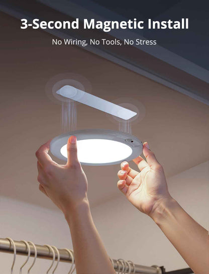 Combuh Battery Powered Overhead Lamp – Clean-Line Surface Mount Light in Neutral Finish for Capsule Wardrobes and Calm Spaces