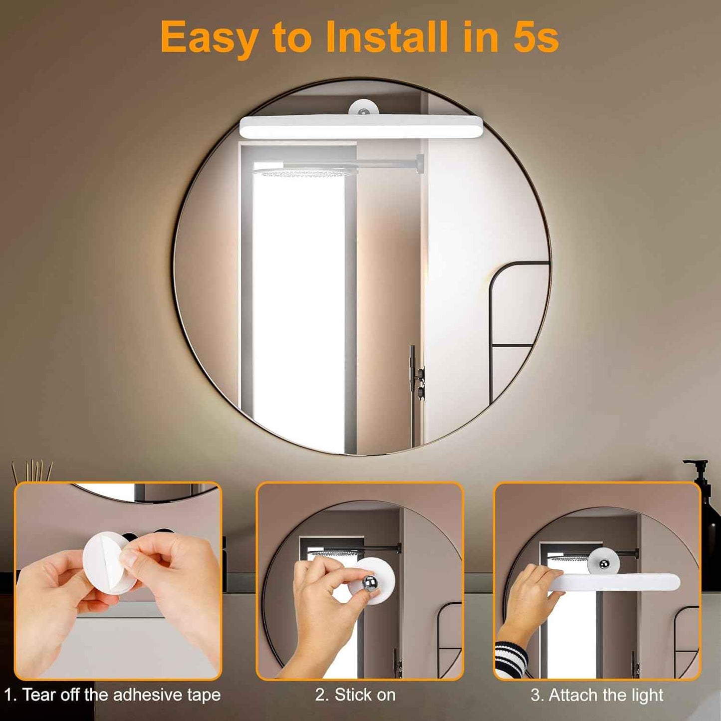 LuminGlow Magnetic Light Bar – Minimalist Vanity Lighting with Clean Lines and No Wires