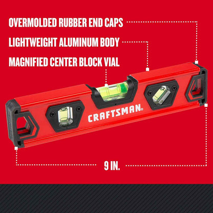 CRAFTSMAN Compact Torpedo Level – Weather-Ready Leveling for Patio Builds, Deck Framing, and Deck Stairs
