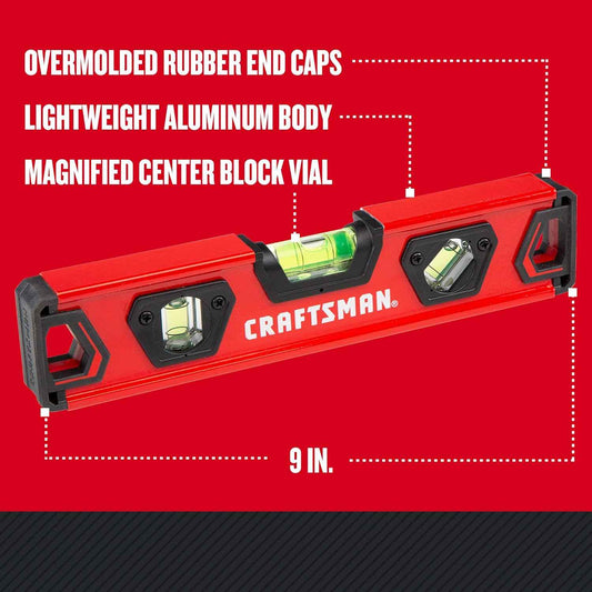 CRAFTSMAN Compact Torpedo Level – Weather-Ready Leveling for Patio Builds, Deck Framing, and Deck Stairs