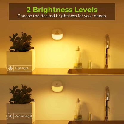 AUVON Rechargeable Mini Night Light – 2.2-Inch Flush Stick-On Light for Clean, Clutter-Free Walls