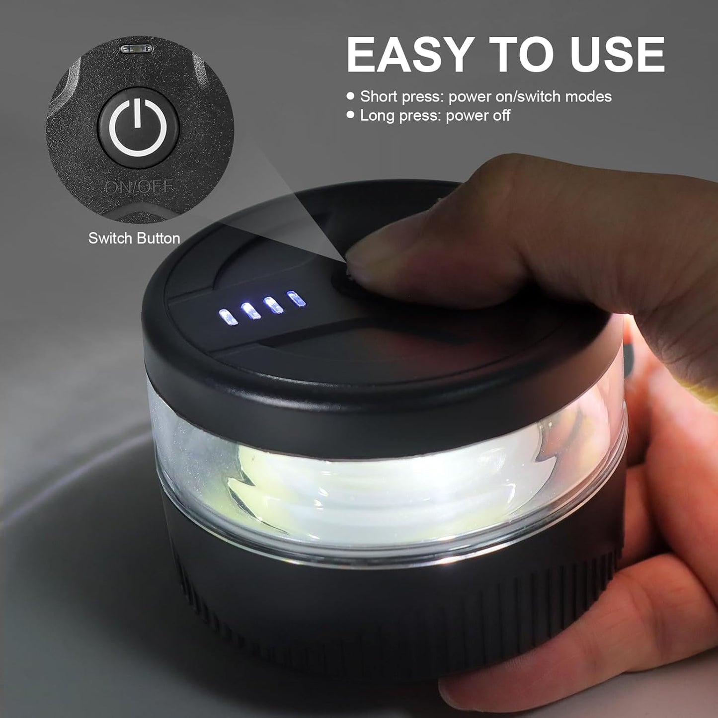 Magnetic Wireless Beacon Light, USB-C Rechargeable Strobe Light for Camping and Off-Road Adventures, IP67 Portable LED Beacon
