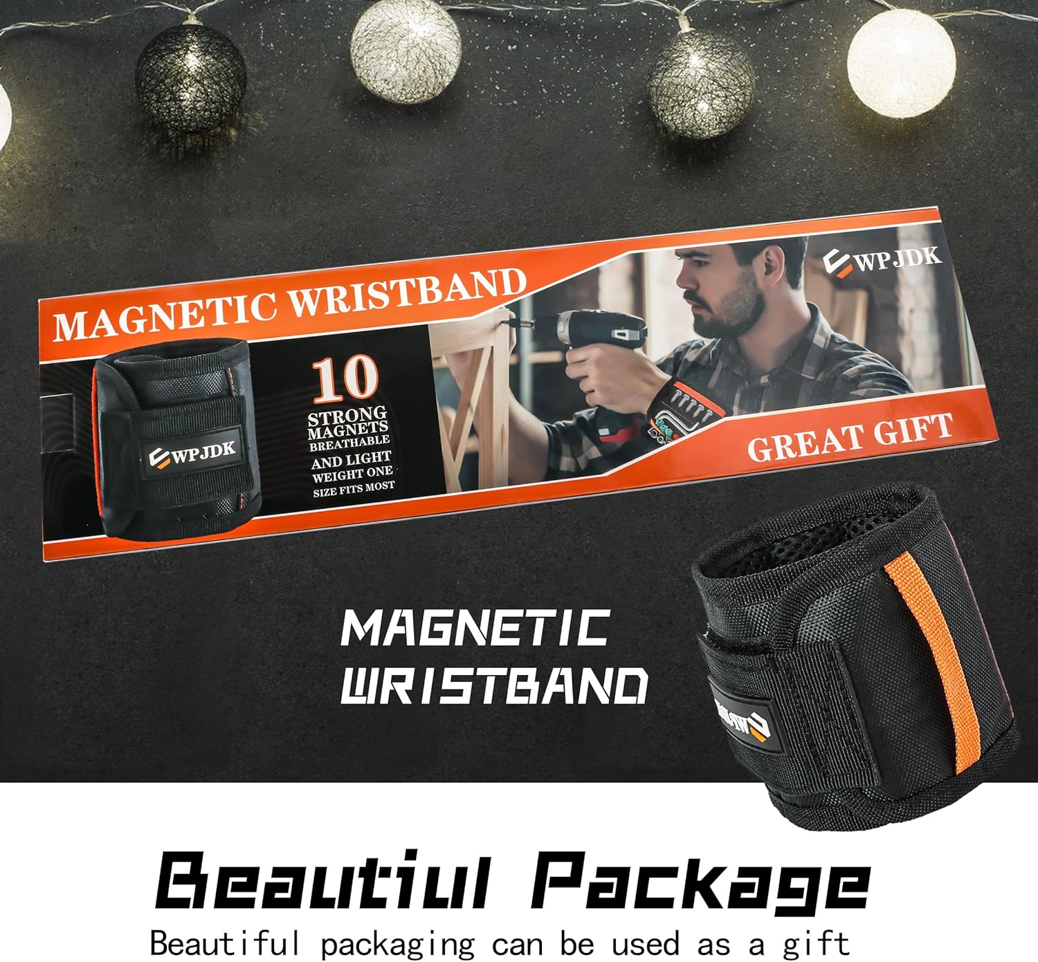 Magnetic Wristband – Practical Father's Day Gift for Dad, Holds Screws and Drill Bits While He Works