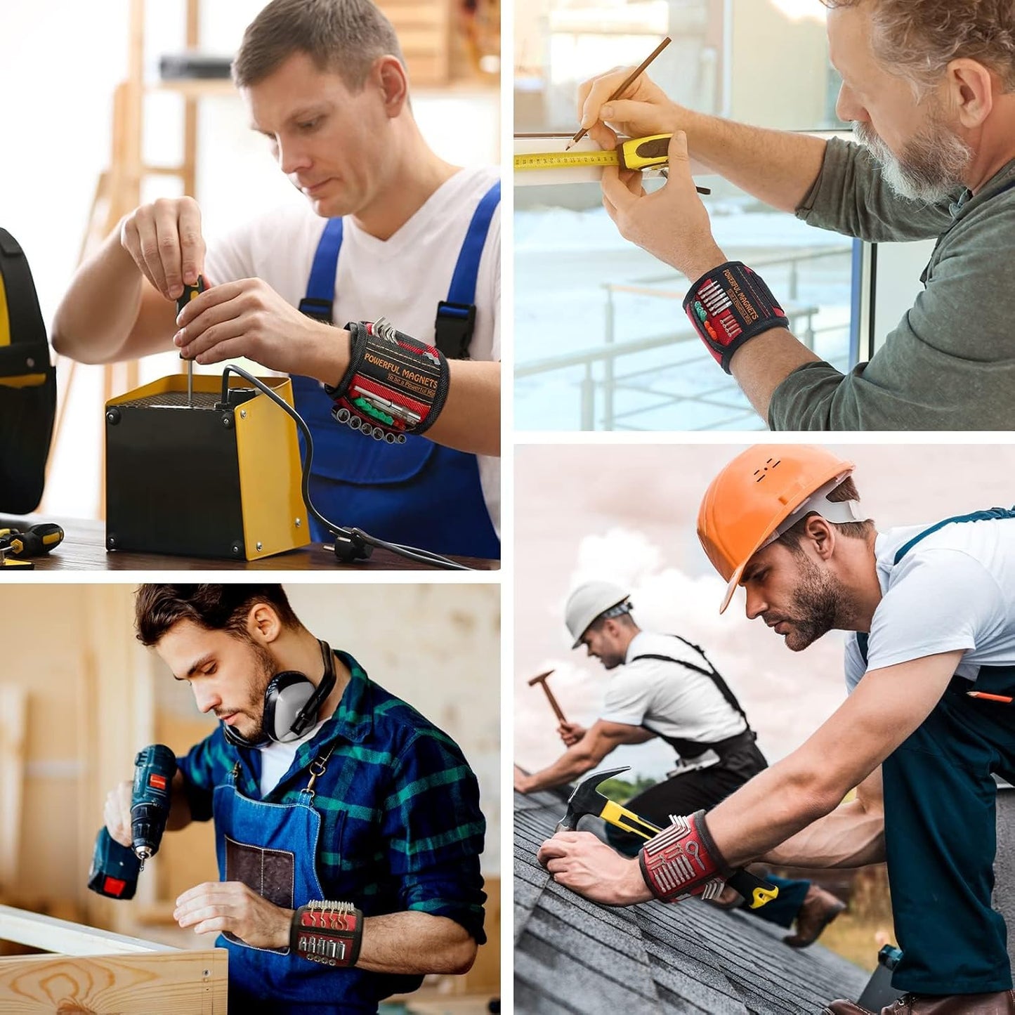 Magnetic Wristband Tool – Hands-Free Screw Holder for Home Repairs, Ladder Work & Cabinet Installation