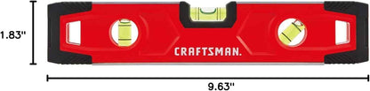 CRAFTSMAN 9 in. Magnetic Torpedo Level – All-Weather Hand Tool for Exterior Construction and Patio Builds