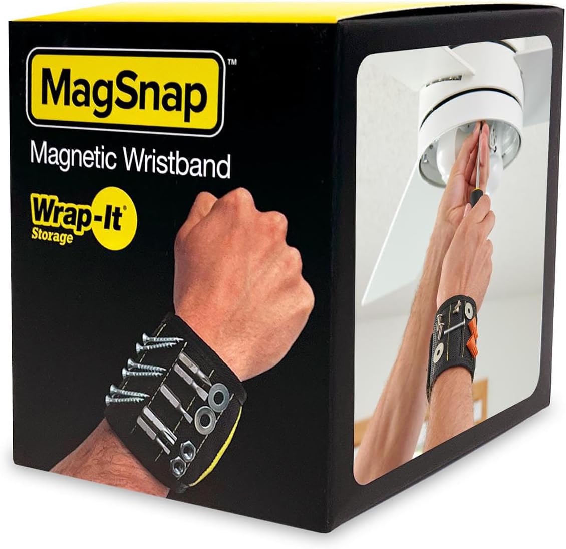 MagSnap Magnetic Wristband by Wrap-It Storage - Birthday Gift for Dad and Husband, Hands-Free Screw Holder for DIYers