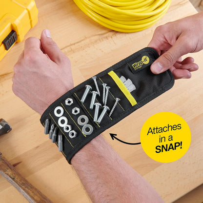 MagSnap Magnetic Wristband by Wrap-It Storage - Birthday Gift for Dad and Husband, Hands-Free Screw Holder for DIYers