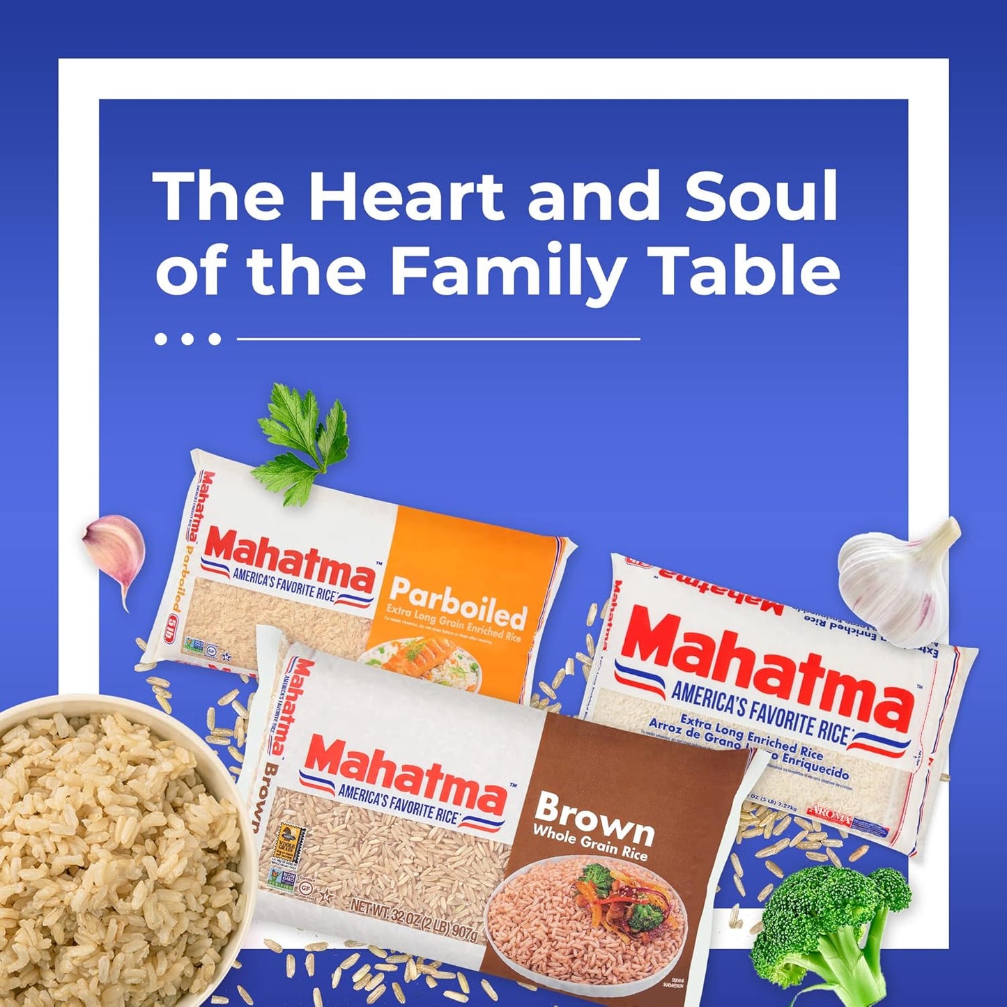 Mahatma Brown Rice 2 lb Bag for Mindful Meal Prep, Whole-Grain Pantry Staple for Nutritious Home Cooking