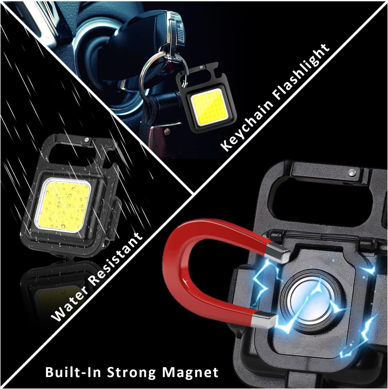 MAKDAK COB Keychain Flashlight – Compact EDC Light for Camping, Hiking, and Night Walks