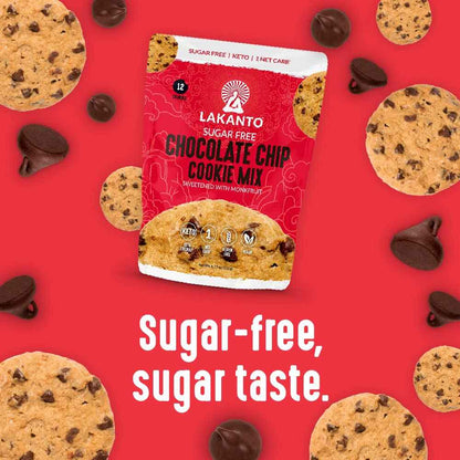 Lakanto Sugar Free Chocolate Chip Cookie Mix – Keto Wellness Treat for Mindful Snacking, Monk Fruit Sweetened