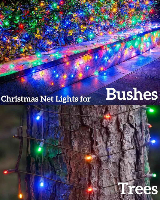 LumEver LED Christmas Net Lights 6x6ft Cozy Living Room Greenery and Mantel Decor