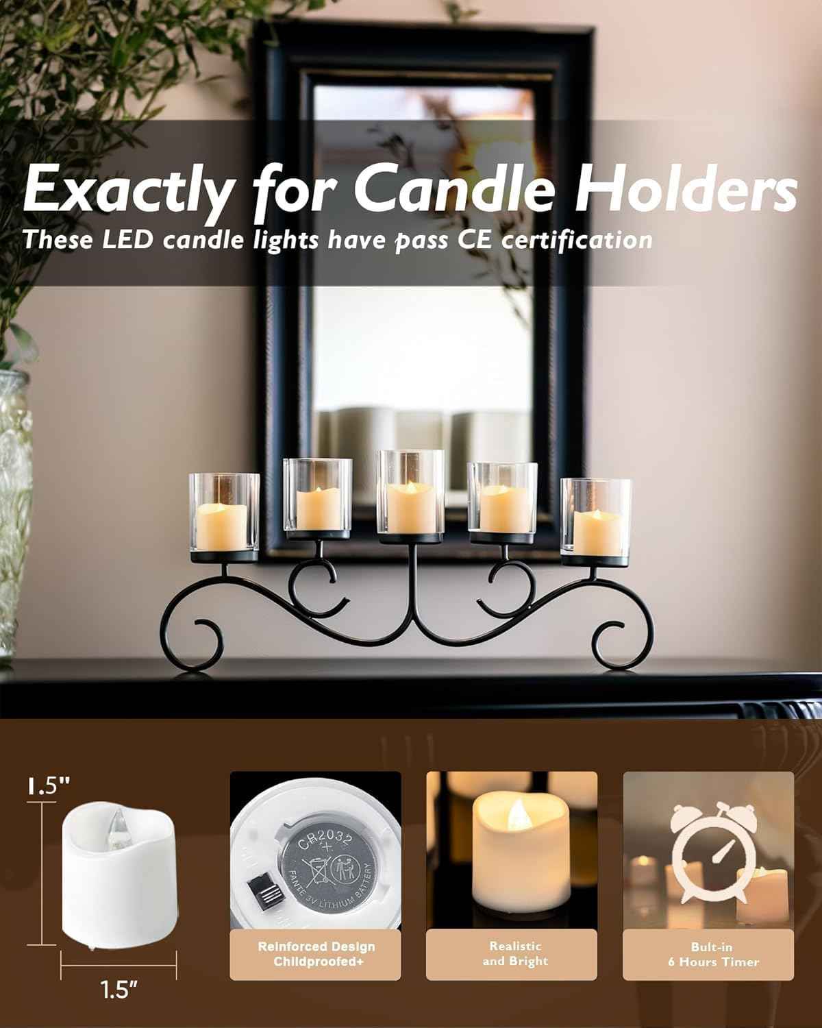 Homemory 12-Pack Timer Flameless LED Votive Candles – Thoughtful Housewarming Gift for Her, Cozy Flicker Warm White Tea Lights for New Home