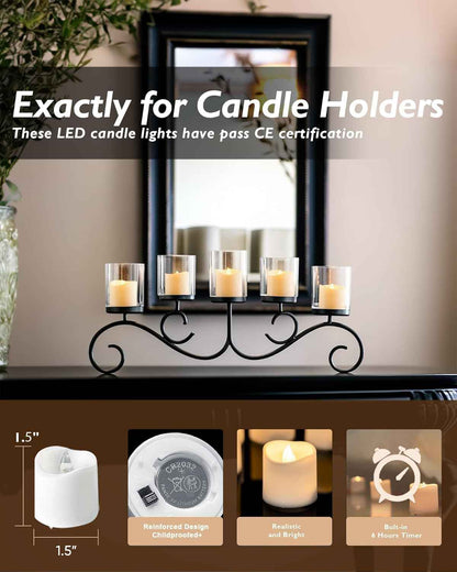 Homemory 12-Pack Timer Flameless LED Votive Candles – Thoughtful Housewarming Gift for Her, Cozy Flicker Warm White Tea Lights for New Home