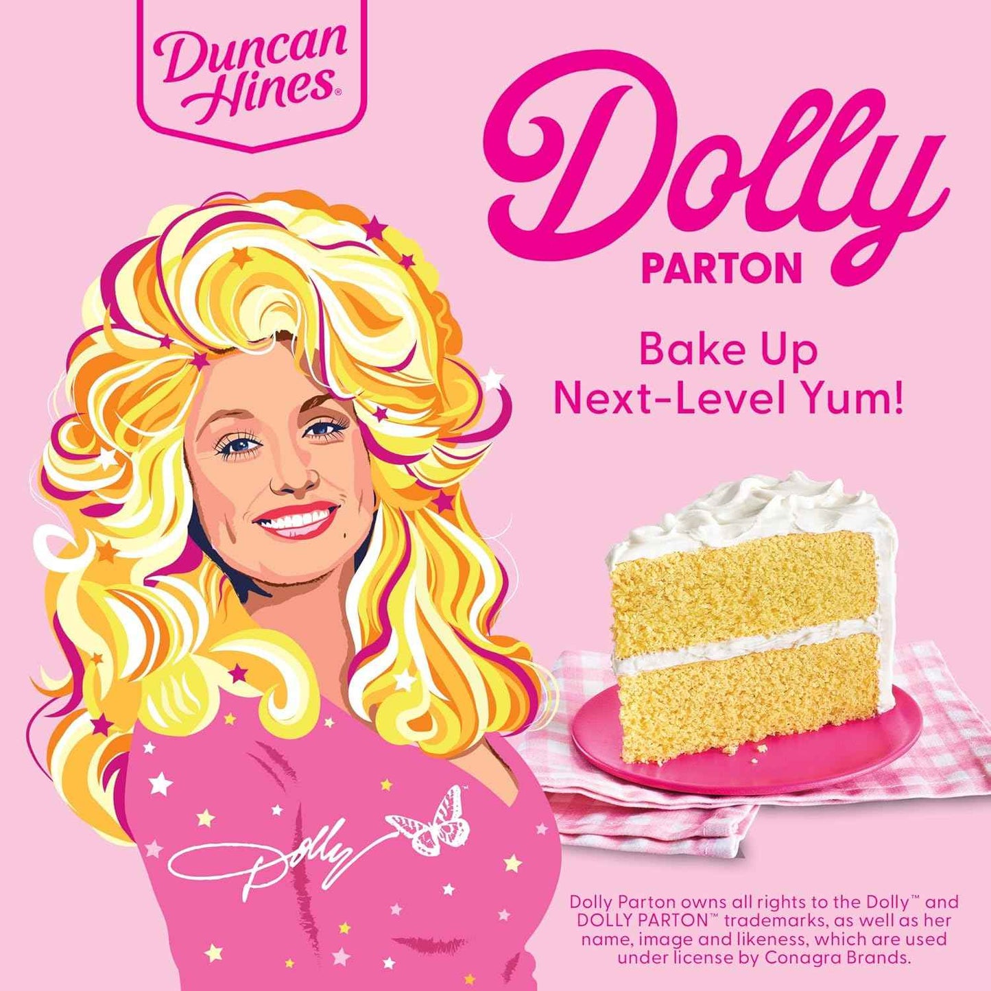 Duncan Hines Dolly Parton's Favorite Banana Flavored Cake Mix, 15.25 oz. – Quick Dessert for School Bake Sales and Family Potlucks
