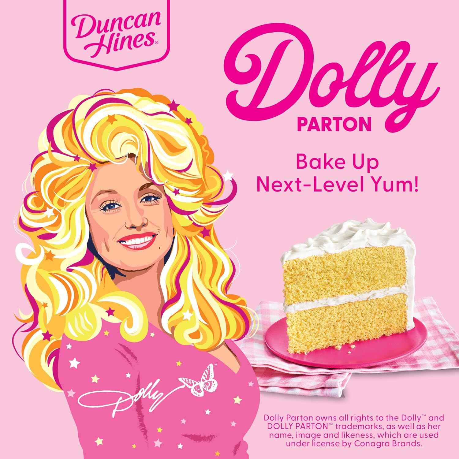 Duncan Hines Dolly Parton's Favorite Banana Flavored Cake Mix, 15.25 oz. – Quick Dessert for School Bake Sales and Family Potlucks