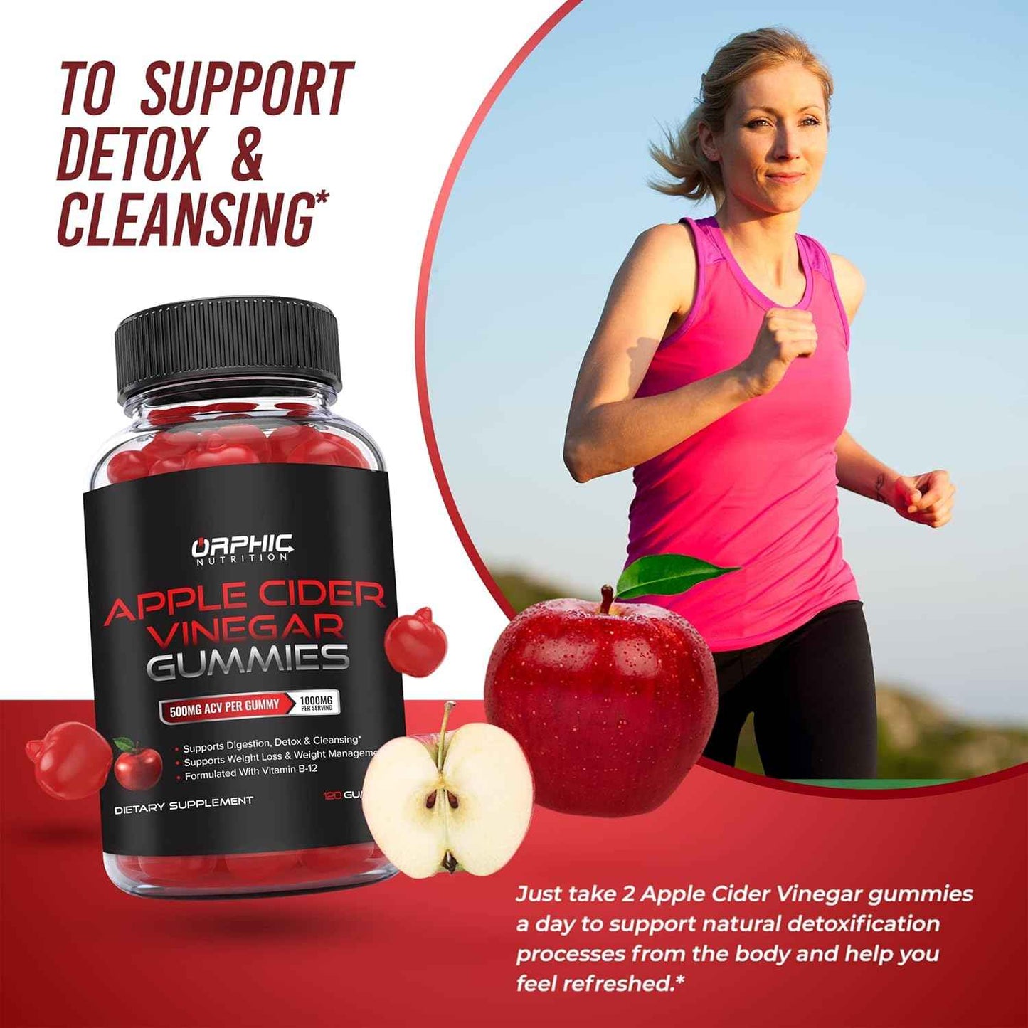 ORPHIC NUTRITION Apple Cider Vinegar Gummies – Daily Wind-Down Ritual for Gut Health and Mindful Detox Support