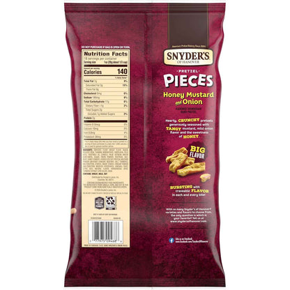 Snyder's of Hanover Pretzel Pieces, Cheddar Cheese 18 Oz – Peanut-Free Facility Crunchy Snack for Allergy-Aware Households