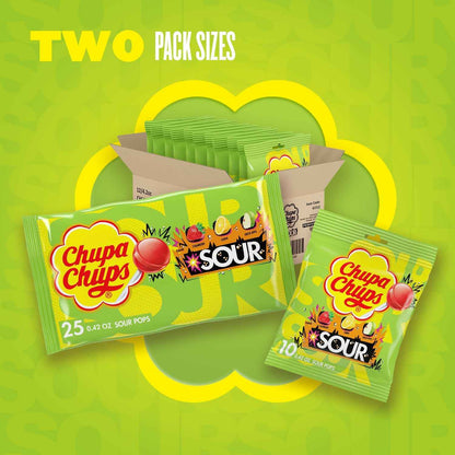Chupa Chups Sour Lollipops – Thoughtful Stocking Stuffer and Care Package Add-on, Bulk Sour Lollipops