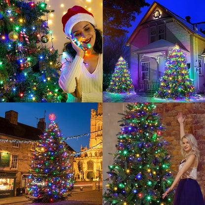 Marchpower Christmas Tree Lights – Cozy Living Room Aesthetic, Diamond-Cut Color-Changing Tree Lights with 4 Brightness Levels