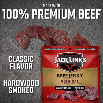 Jack Link's Original Beef Jerky Multipack – Stocking Stuffer and Gift Basket Protein for Men and Women
