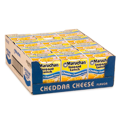 Maruchan Instant Lunch Ramen Noodles, Cheddar Cheese Flavor – Japanese-Style Instant Noodle Soup, Quick &amp;amp; Easy Meal – 2.25 Oz Cup, Pack of 12
