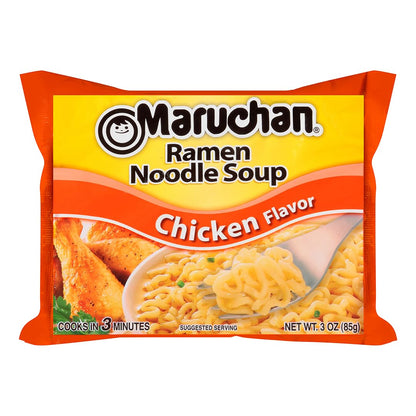 Maruchan Ramen Chicken, Instant Ramen Noodles Care Package for College Students, Dorm Move-In Gift with 3-Minute Ready to Eat Meals (24 Count)