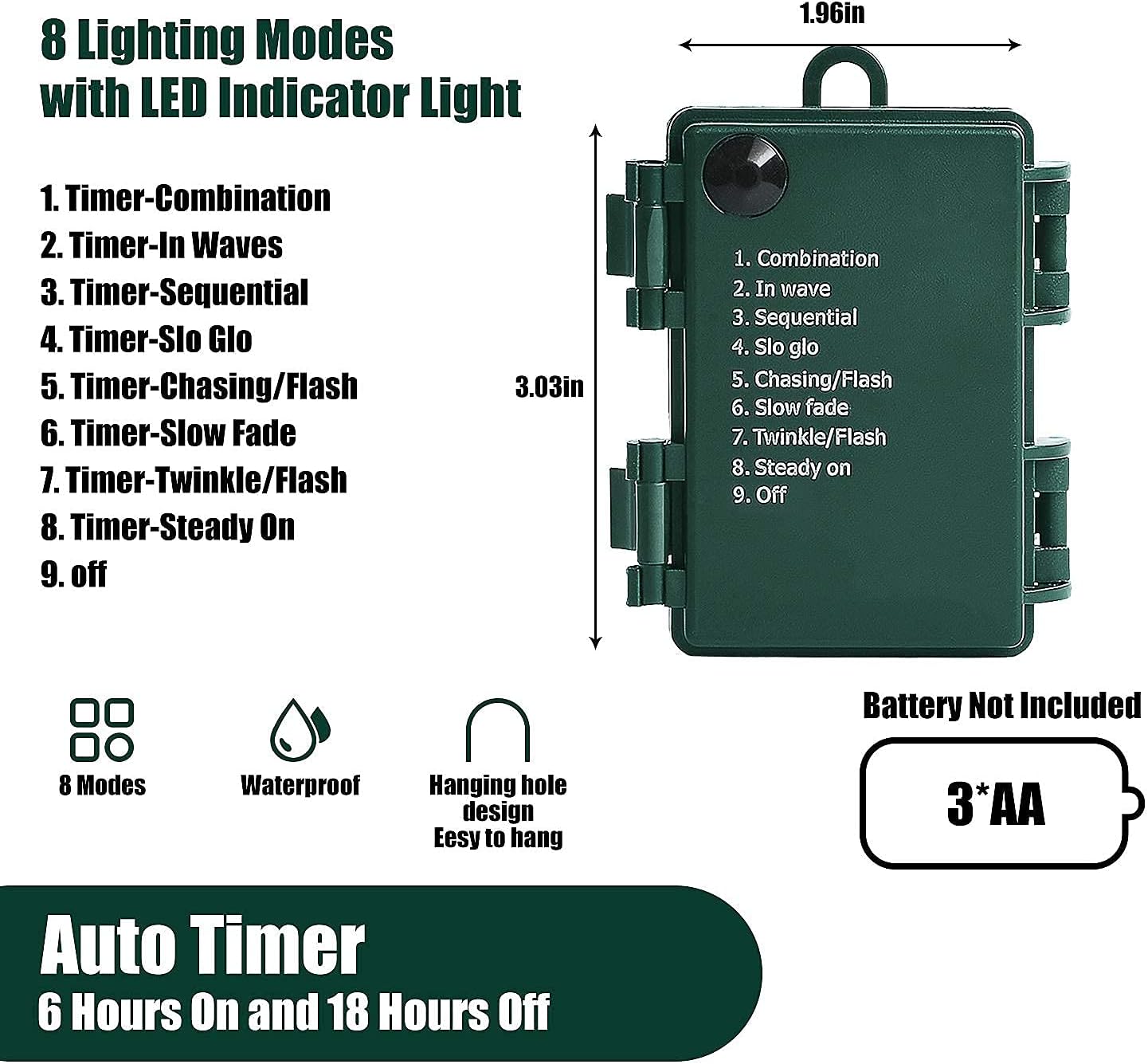 MASHANG Battery String Lights – Cozy Bedroom Decor with 8 Modes and Built-In Timer for Living Room Ambiance