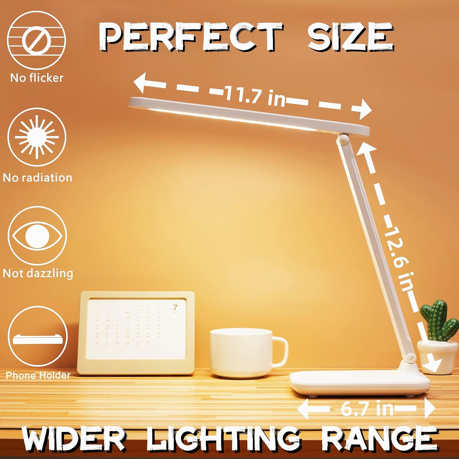 matte white abs body, tabletop mount, 10w output at 3000k