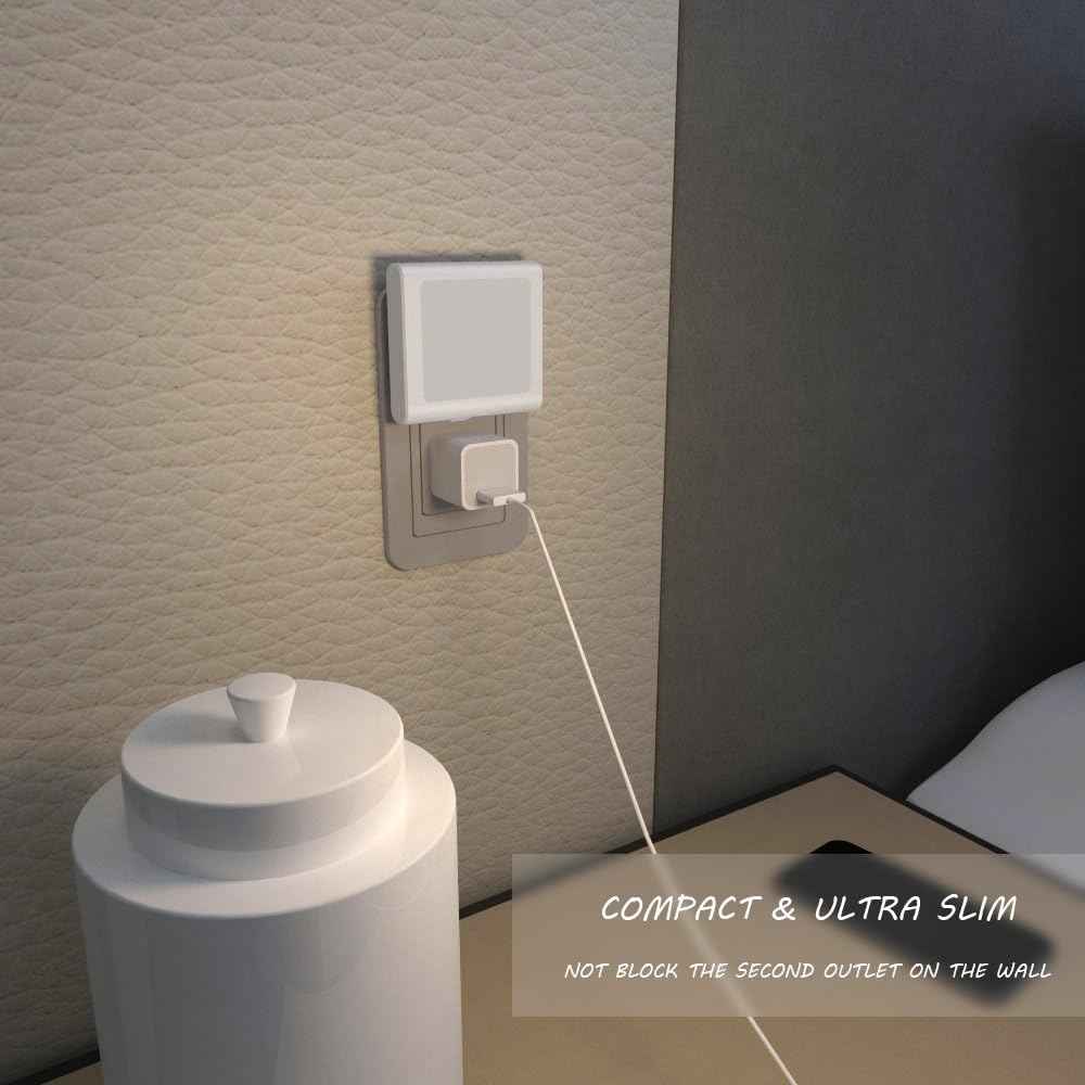 MAZ-TEK Dimmable Night Light for Kids Room – Warm White LED with Auto Sensor, Cool to the Touch