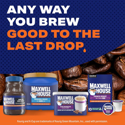 Maxwell House Instant French Vanilla Cafe Beverage Mix – Nostalgic Coffee Gift for Grandma, Easy-Prepare Pantry Favorite
