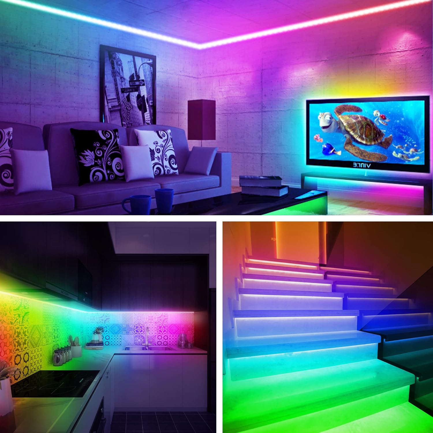 maylit ICRGB TV LED Backlight Kit – Living Room Accent Lighting with App & Remote for Stylish Home Decor