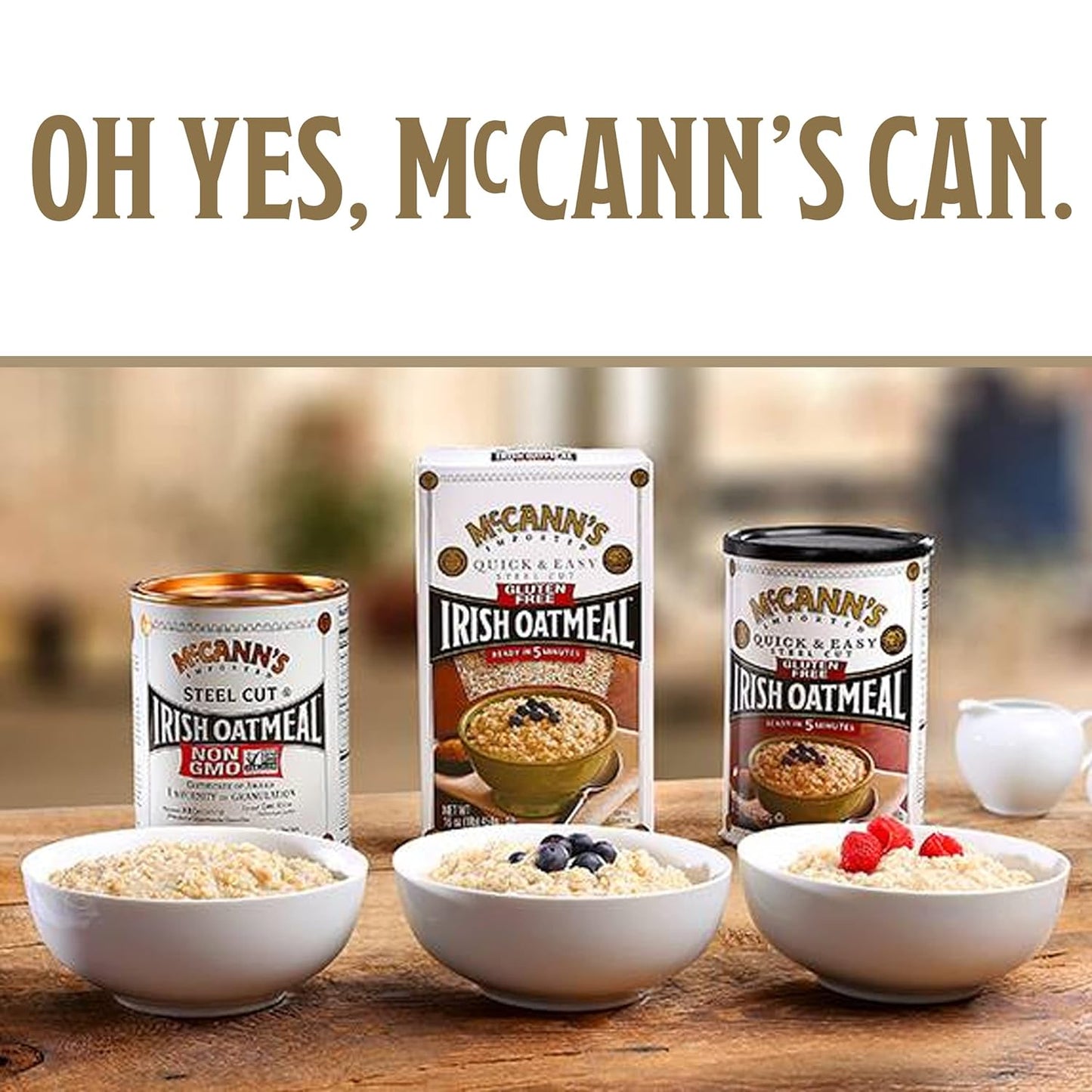 McCann's Instant Irish Oatmeal — Office Desk Breakfast Packets, 3-Minute Hot Water Prep