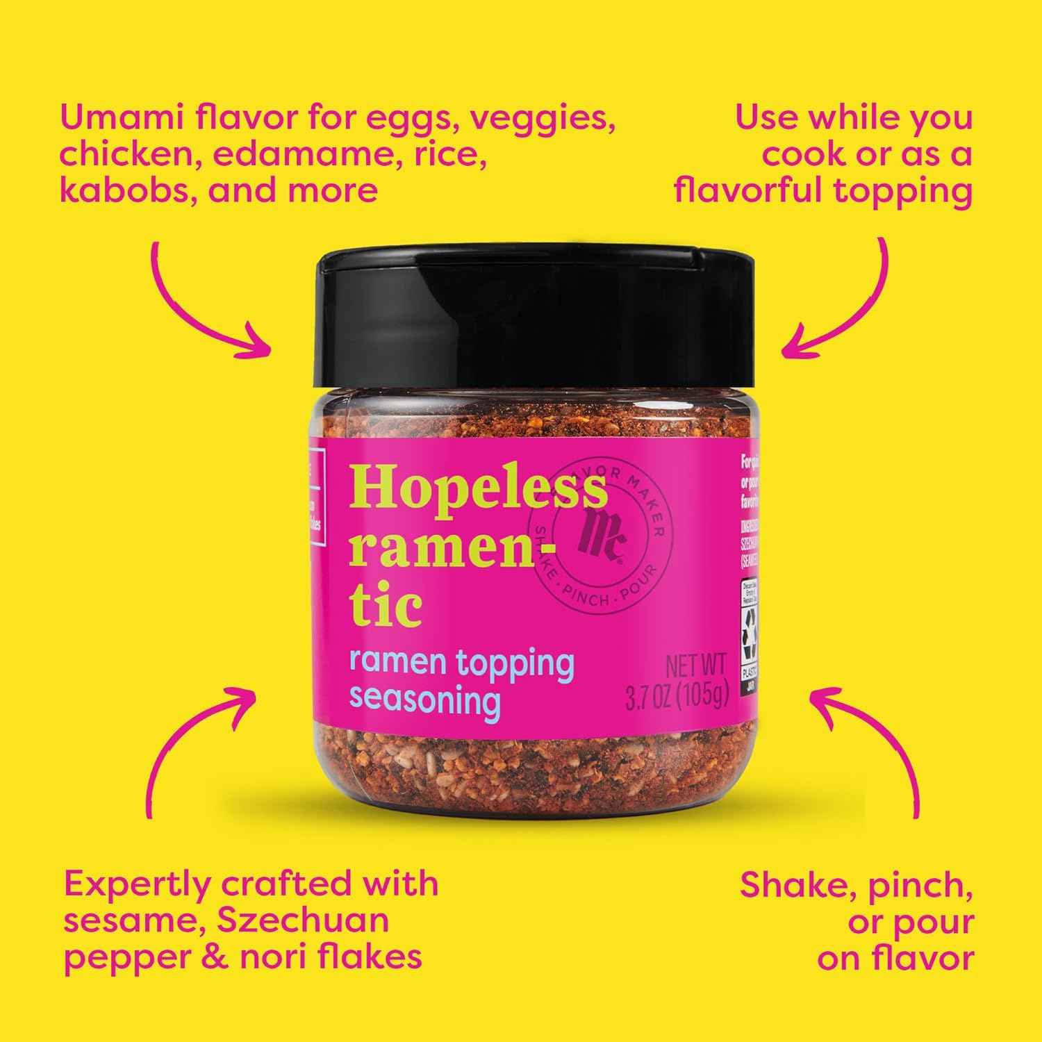 McCormick Ramen Topping Seasoning – Quick Weeknight Dinner Hack for Busy Home Cooks, 3.7 oz