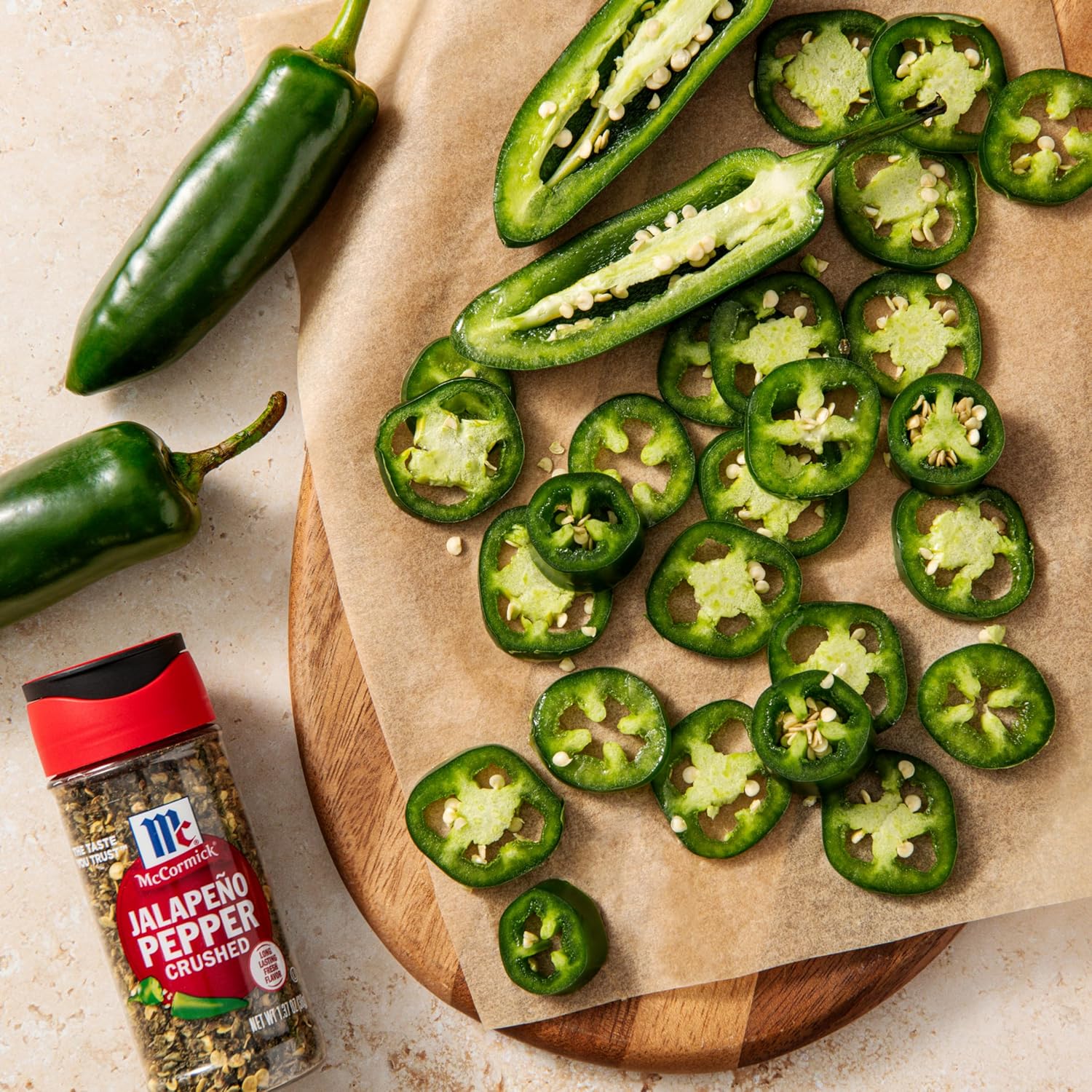 McCormick Crushed Jalapeño Pepper, 1.37 oz — One Clean Ingredient for a Clutter-Free Spice Rack, No Additives or Added Sodium