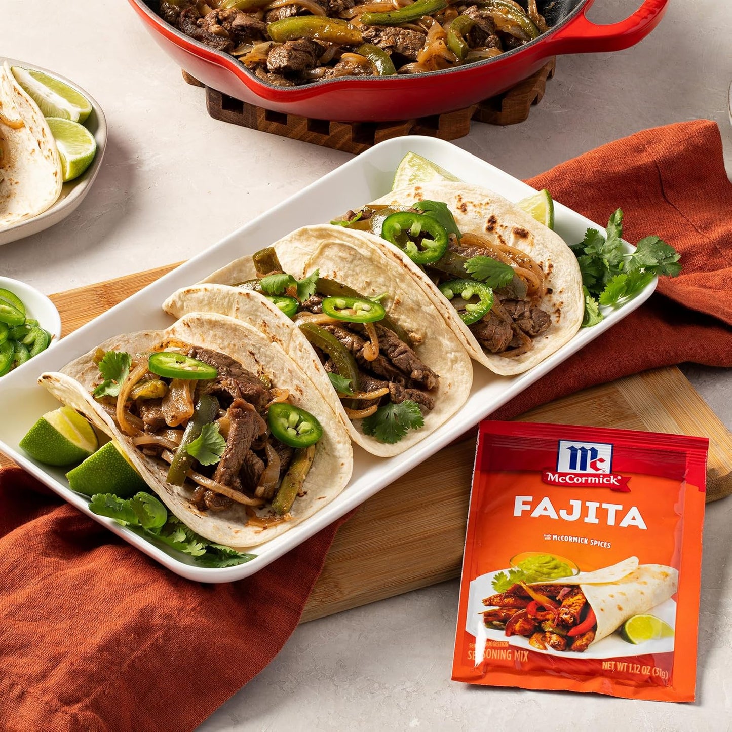 McCormick Fajita Seasoning Mix – Family Kitchen Staple for 20-Minute Weeknight Chicken and Steak Fajitas