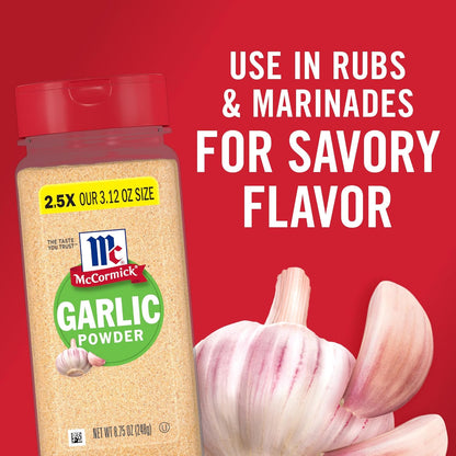 McCormick Garlic Powder – Mindful Pantry Staple for Clean-Label Home Cooking, 8.75 oz