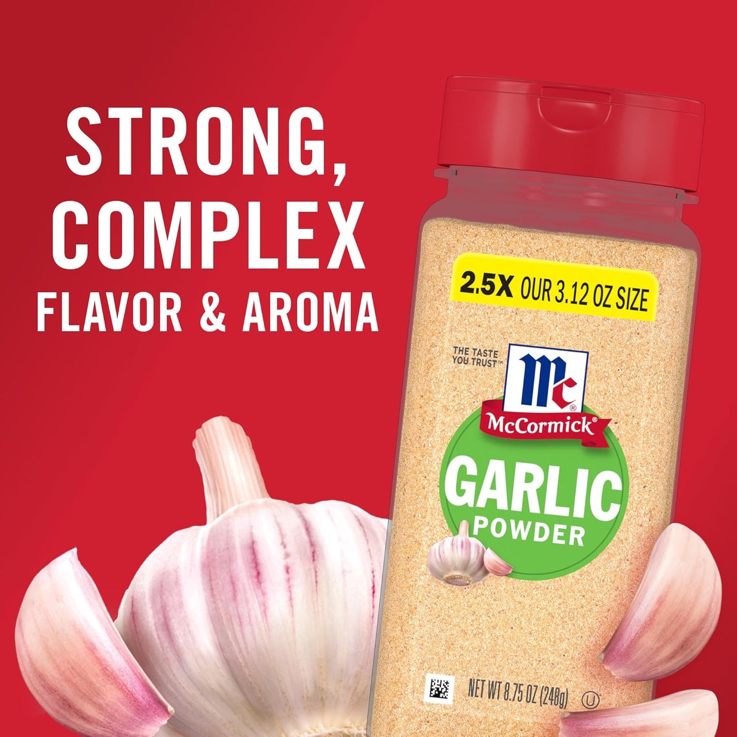 McCormick Garlic Powder – Mindful Pantry Staple for Clean-Label Home Cooking, 8.75 oz