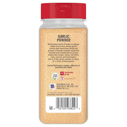 McCormick Garlic Powder – Mindful Pantry Staple for Clean-Label Home Cooking, 8.75 oz