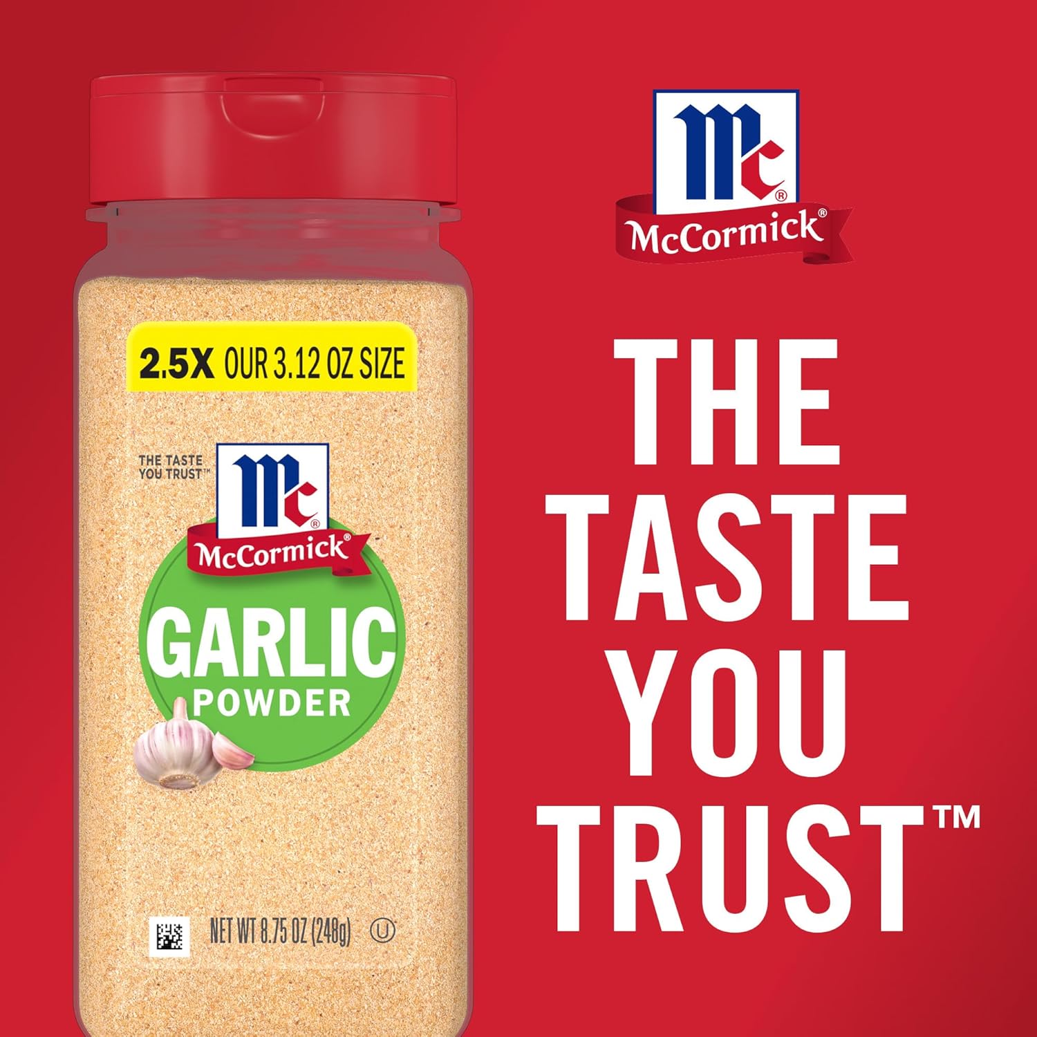 McCormick Garlic Powder – Mindful Pantry Staple for Clean-Label Home Cooking, 8.75 oz