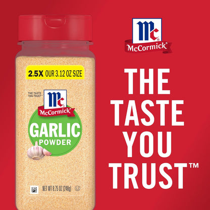 McCormick Garlic Powder – Mindful Pantry Staple for Clean-Label Home Cooking, 8.75 oz