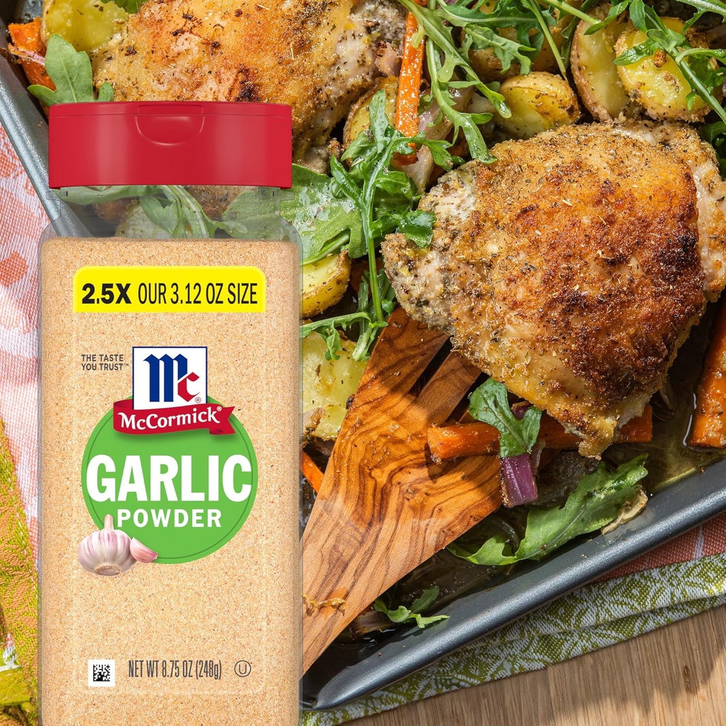 McCormick Garlic Powder – Mindful Pantry Staple for Clean-Label Home Cooking, 8.75 oz