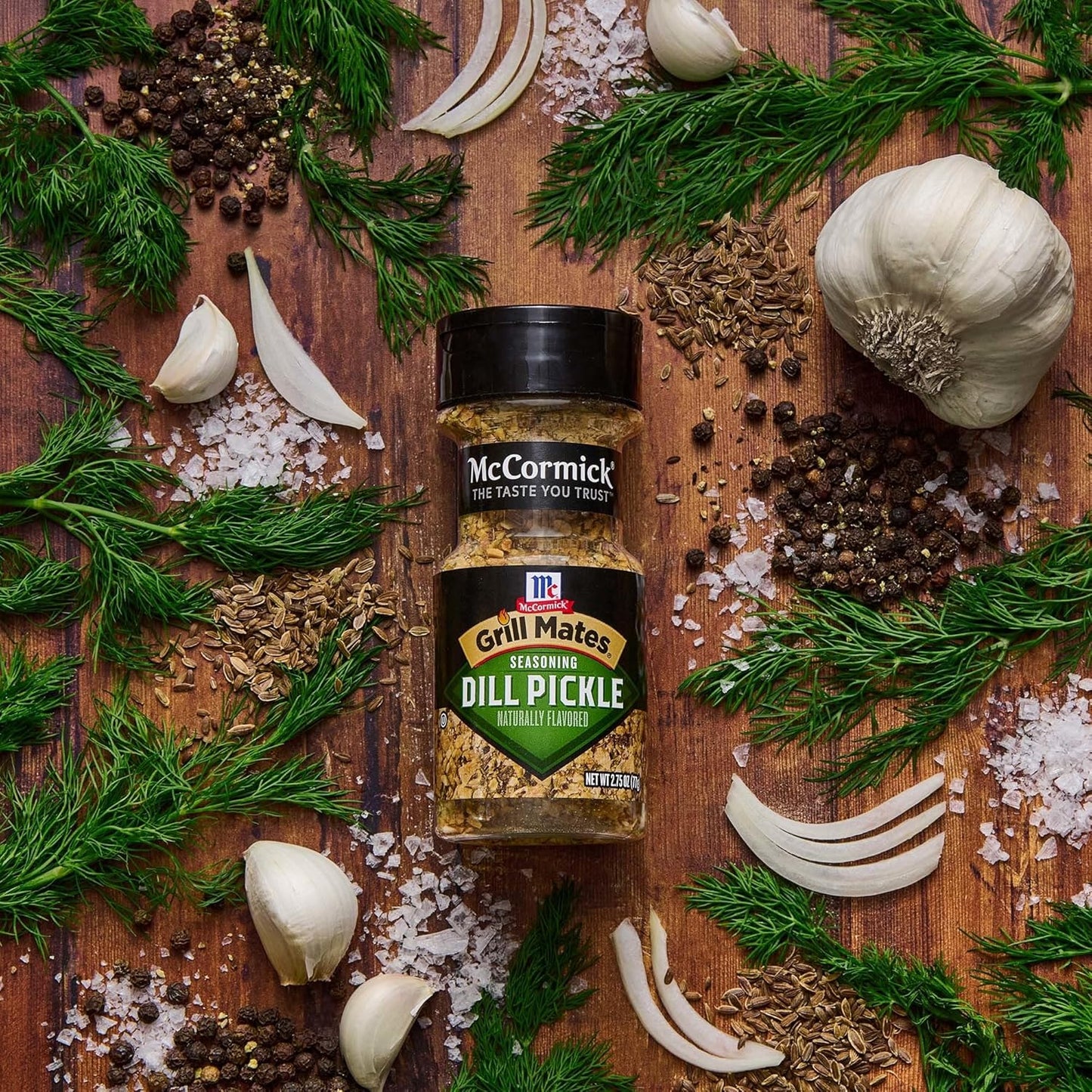 McCormick Grill Mates Dill Pickle Seasoning, 2.75 oz – Backyard BBQ & Camping Shaker for Burgers, Chicken, and Grilled Veggies
