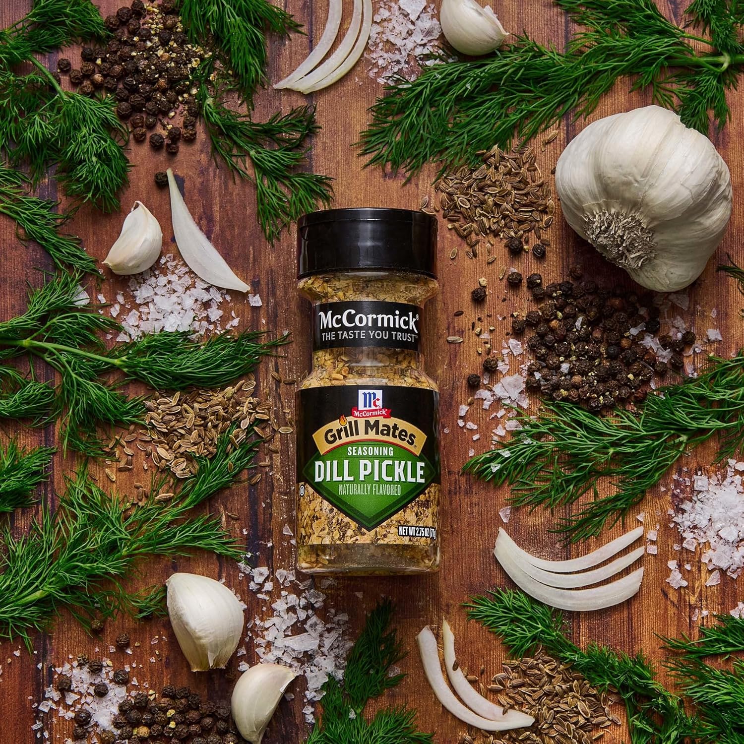 McCormick Grill Mates Dill Pickle Seasoning, 2.75 oz – Backyard BBQ & Camping Shaker for Burgers, Chicken, and Grilled Veggies
