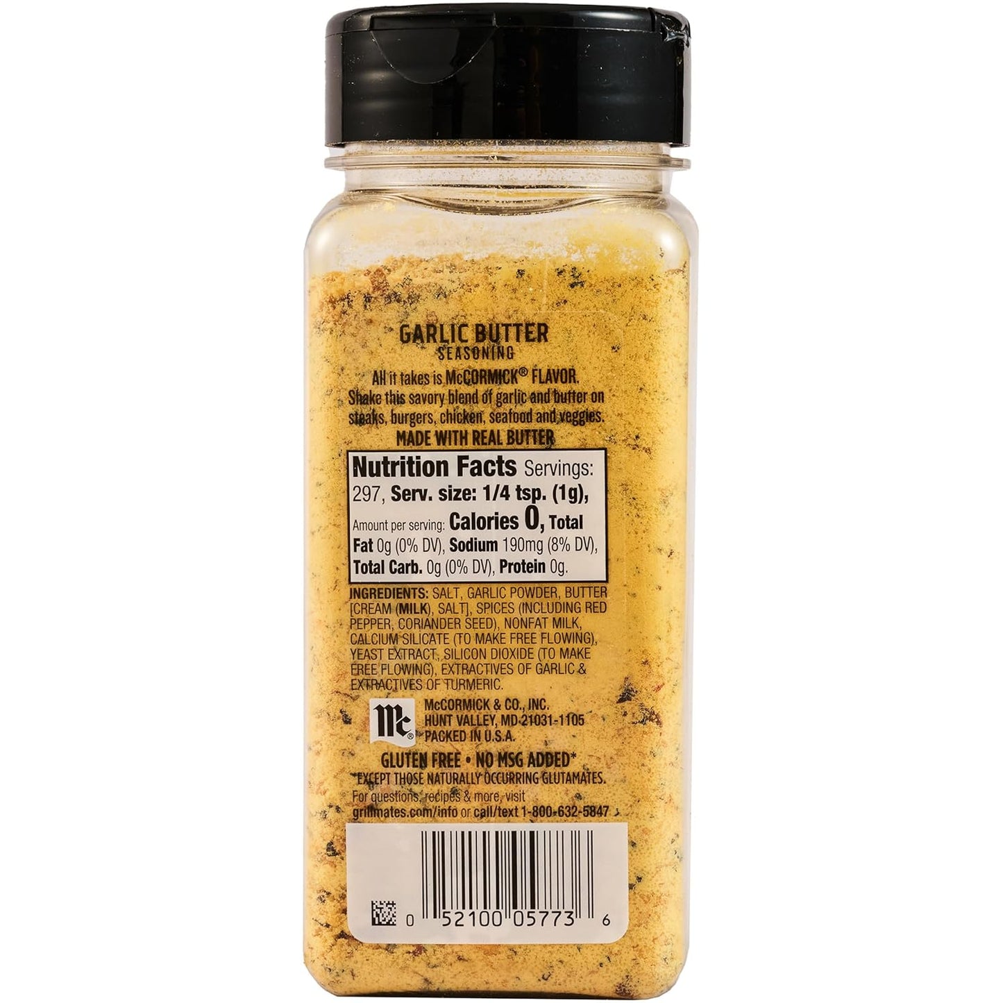 McCormick Grill Mates Garlic Butter Seasoning, Single Canister All-Purpose Blend for a Clutter-Free Pantry